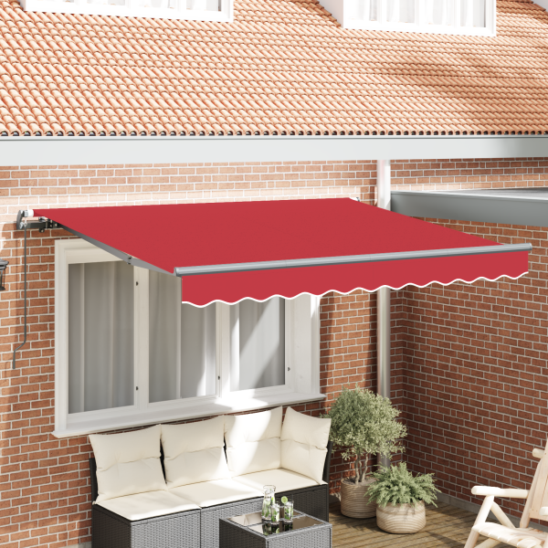 Toldo Retráctil Manual Rojo y Antracita D