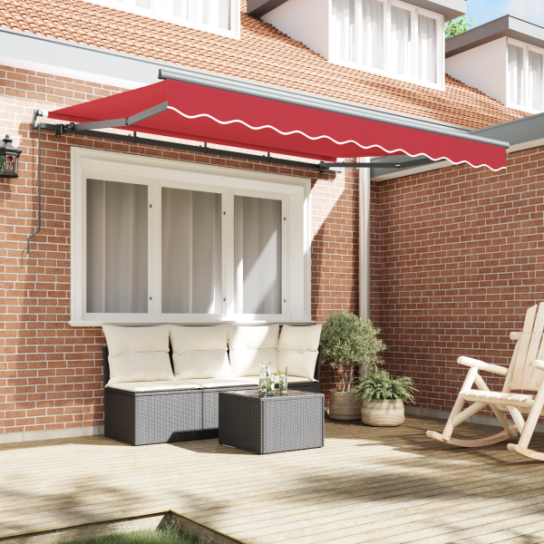Toldo Retrátil Manual Vermelho e Antracite M 3