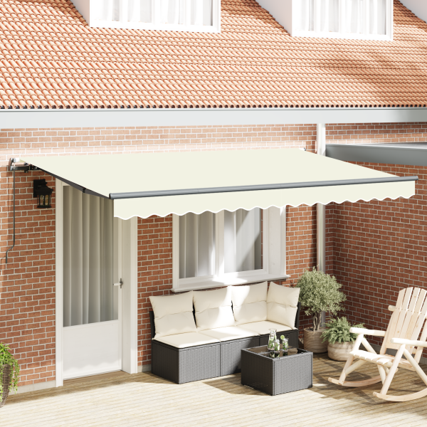 Toldo Retráctil Manual Crema y Antracita 4 x 2 m D
