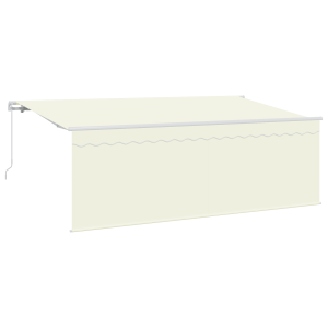 Toldo Retrátil Manual Creme Branco Castanho 400 x 200 cm H
