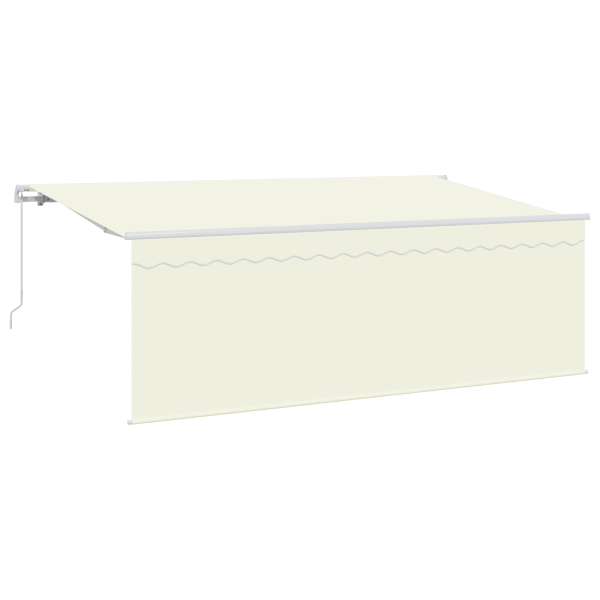 Toldo Retrátil Manual Creme Branco Castanho 400 x 200 cm M 2
