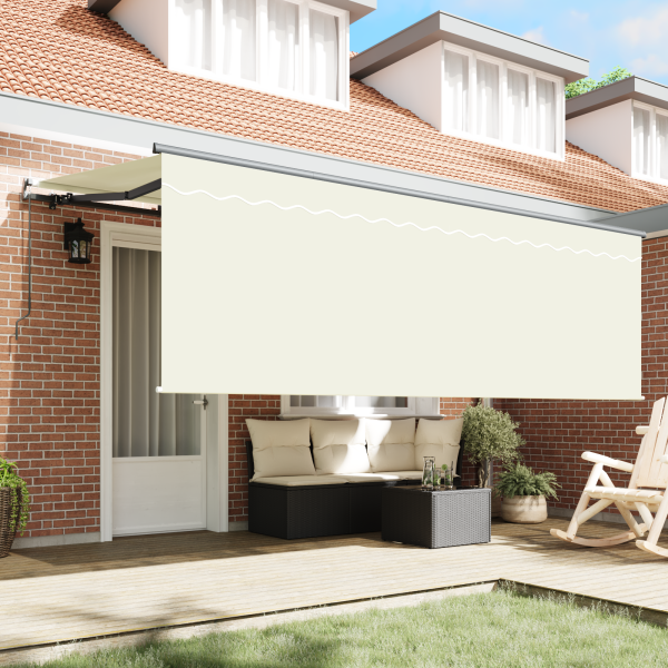 Toldo Retrátil Manual Creme Antracite Castanho 400 x 200 cm M 3