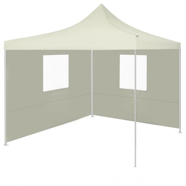 Carpa plegable profesional con 2 paredes acero color crema 2x2m D