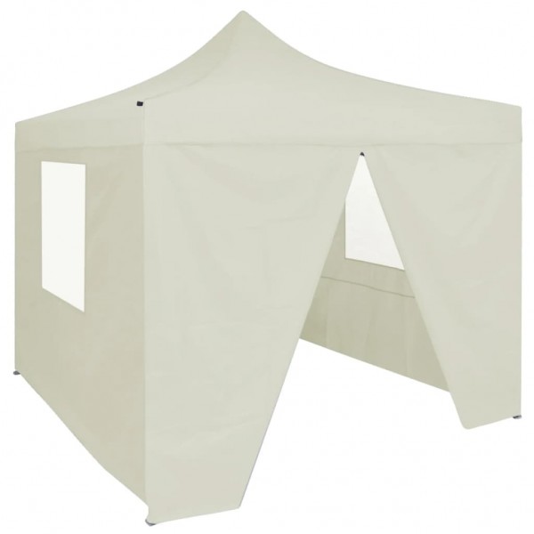Carpa plegable profesional con 4 paredes acero color crema 2x2m D