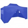 Carpa plegable profesional con 4 paredes acero azul 3x4 m 1