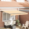 Toldo Retrátil Amarelo e Branco 300x250 cm Poliéster e Metal 1