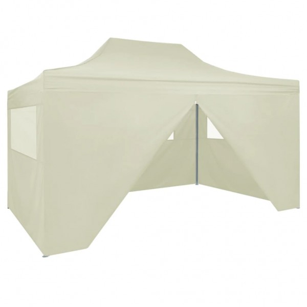 Carpa plegable profesional con 4 paredes acero color crema 3x4m D