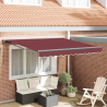 Toldo Retráctil Manual Rojo burdeos 300x250 cm Poliéster 1