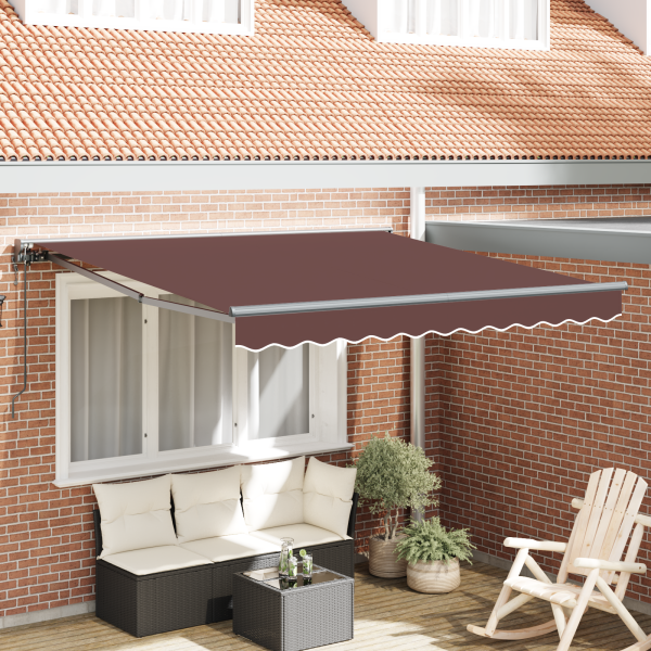 Toldo Retráctil Manual Marrón 300x250 cm D