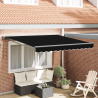 Toldo Retráctil Manual Negro 300x250 cm Poliéster 1