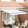 Toldo Retrátil Manual Branco 300x250 cm Poliéster 1