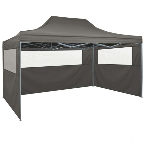 Carpa plegable profesional 4 paredes acero gris antracita 3x4 m M 5