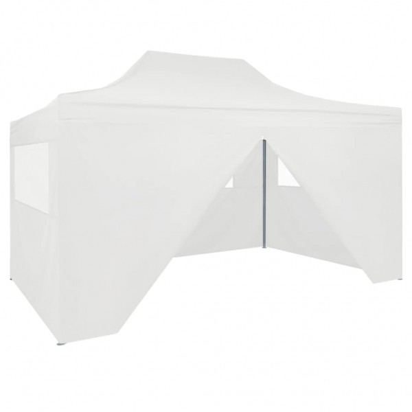 Carpa plegable profesional con 4 paredes acero blanco 3x4 m D