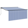 Toldo Retrátil Listrado Azul e Branco 350 x 250 cm Tecido 2