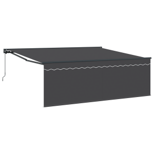 Toldo Retráctil Manual Naranja y blanco 350x250 cm Poliéster H