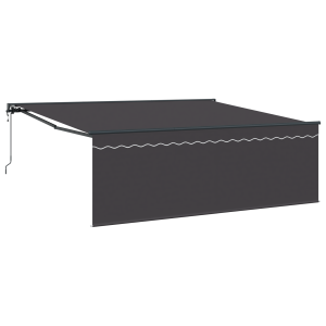 Toldo Retrátil Laranja e Branco 350x250 cm Poliéster e Metal H
