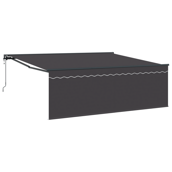 Toldo Retrátil Laranja e Branco 350x250 cm Poliéster e Metal M 2