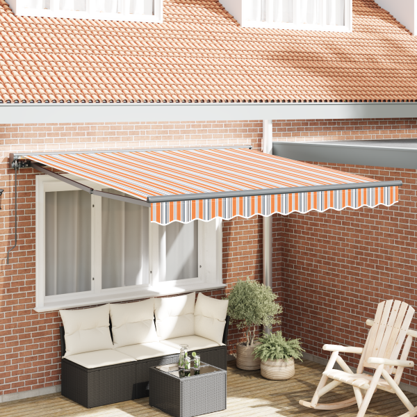 Toldo Retráctil Manual Azul Marino 350x250 cm D