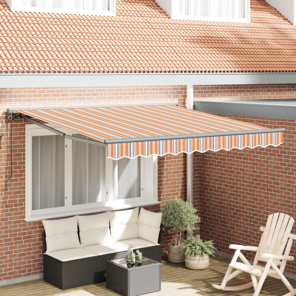 Toldo Retráctil Manual Azul Marino 350x250 cm D