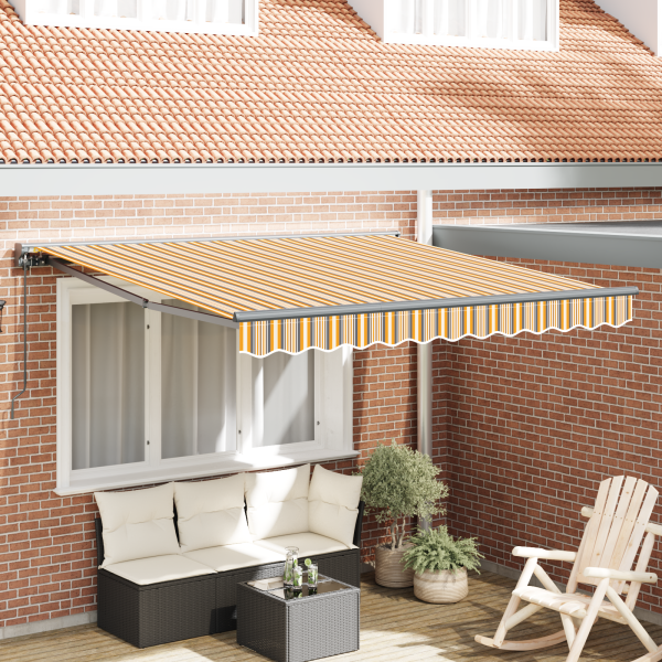 Toldo Retráctil Manual Azul Marino 350x250 cm D