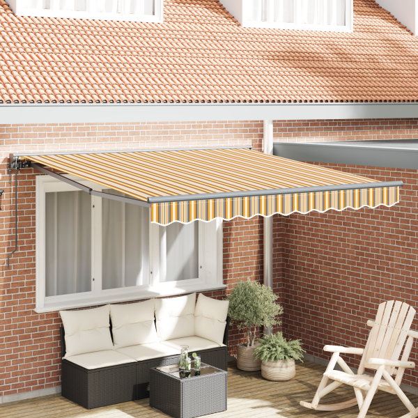 Toldo Retráctil Manual Azul Marino 350x250 cm D