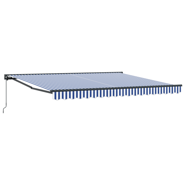 Toldo Retrátil Manual Azul e Branco 400x300 cm M 2