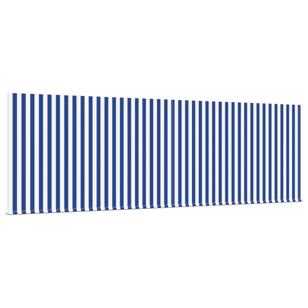 Toldo Retrátil Manual Listras Azuis e Brancas 400 × 300 cm M 4