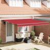 Toldo Retráctil Rojo 400x300 cm Poliéster y aluminio y tela 1