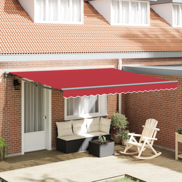 Toldo Retráctil Manual Rojo 400x300 cm D