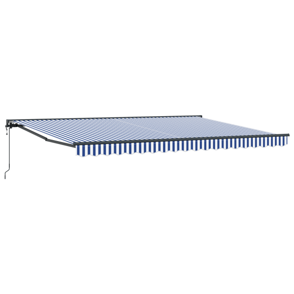 Toldo Retráctil Manual Azul y Blanco 450x300 cm M 2