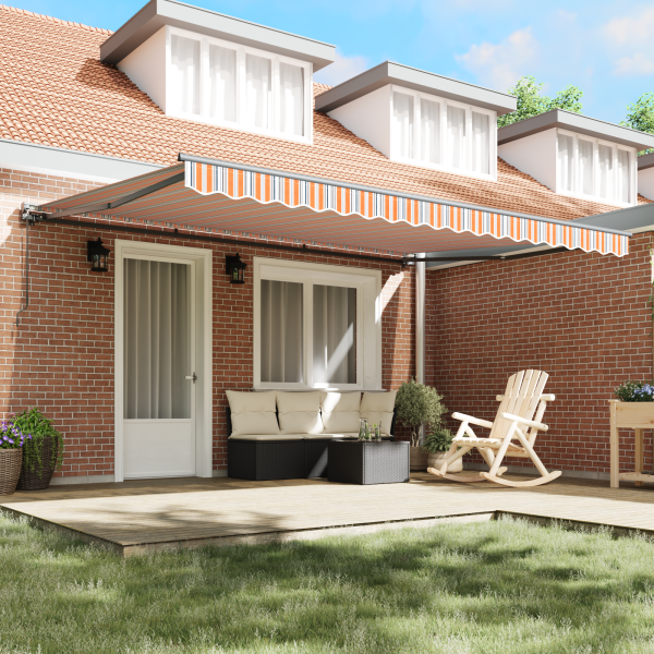 Toldo Retráctil Azul Marino 450x300 cm Poliéster y Aluminio M 3