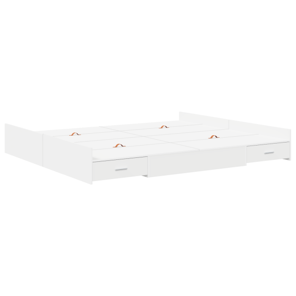 Cama con almacenamiento con cajón con cabecera con almacenamiento Blanco 200 x 200 cm M 2
