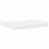 Estrado de cama com arrumação com gaveta com cabeceira Branco 200 x 200 cm 2