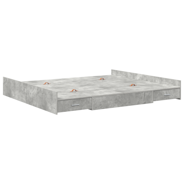 Estrado de cama com arrumação Cinzento cimento 200 x 200 cm M 2
