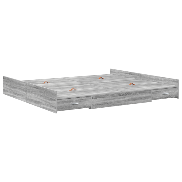 Estrado de cama com arrumação Sonoma cinzento 200 x 200 cm M 2
