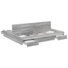 Cama con almacenamiento con cajón con cabecera Gris sonoma 200 x 200 cm 3
