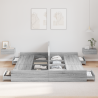 Cama con almacenamiento con cajón con cabecera Gris sonoma 200 x 200 cm 4