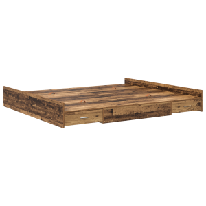 Estrado de cama com arrumação Madeira antiga 200 x 200 cm H