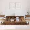 Cama con almacenamiento con cajón con cabecera Madera vieja 200 x 200 cm 4