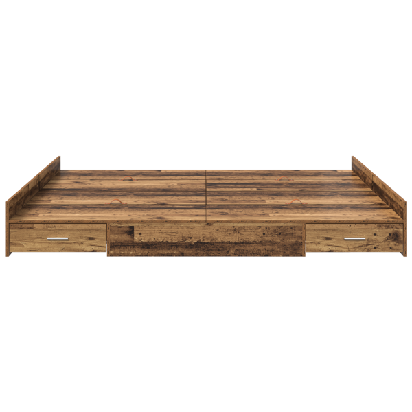 Estrado de cama com arrumação Madeira antiga 200 x 200 cm M 5