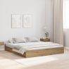 Cama con almacenamiento con cajón con cabecera Roble artisan 200 x 200 cm 1
