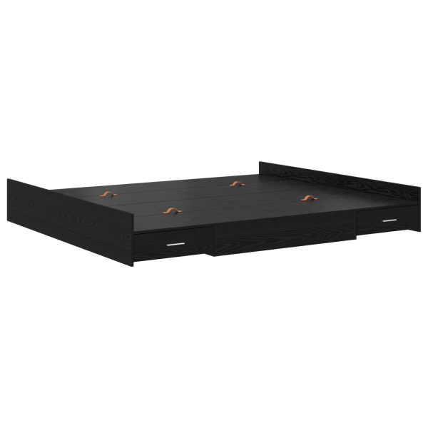 Estrado de cama com arrumação Carvalho preto 180 x 200 cm M 2