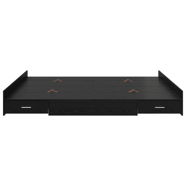 Cama con almacenamiento con cajón con cabecera Roble negro 180 x 200 cm M 5