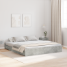 Cama con almacenamiento con cajón con cabecera Gris hormigón 180 x 200 cm 1