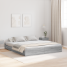 Cama con almacenamiento con cajón con cabecera Gris sonoma 180 x 200 cm 1