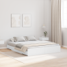 Cama con almacenamiento con cajón con cabecera con almacenamiento Blanco 150 x 200 cm 1