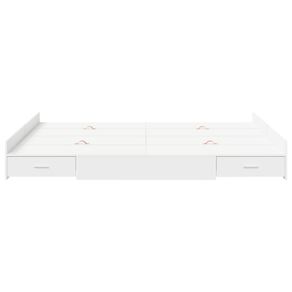 Estrado de cama com arrumação com gaveta com cabeceira Branco 140 x 200 cm M 5