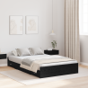 Cama con almacenamiento Roble negro 120 x 200 cm Madera 1