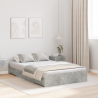 Estrado de cama com arrumação Cinzento cimento 120 x 200 cm 1