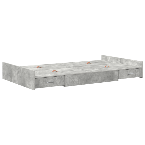 Estrado de cama com arrumação Cinzento cimento 120 x 200 cm M 2